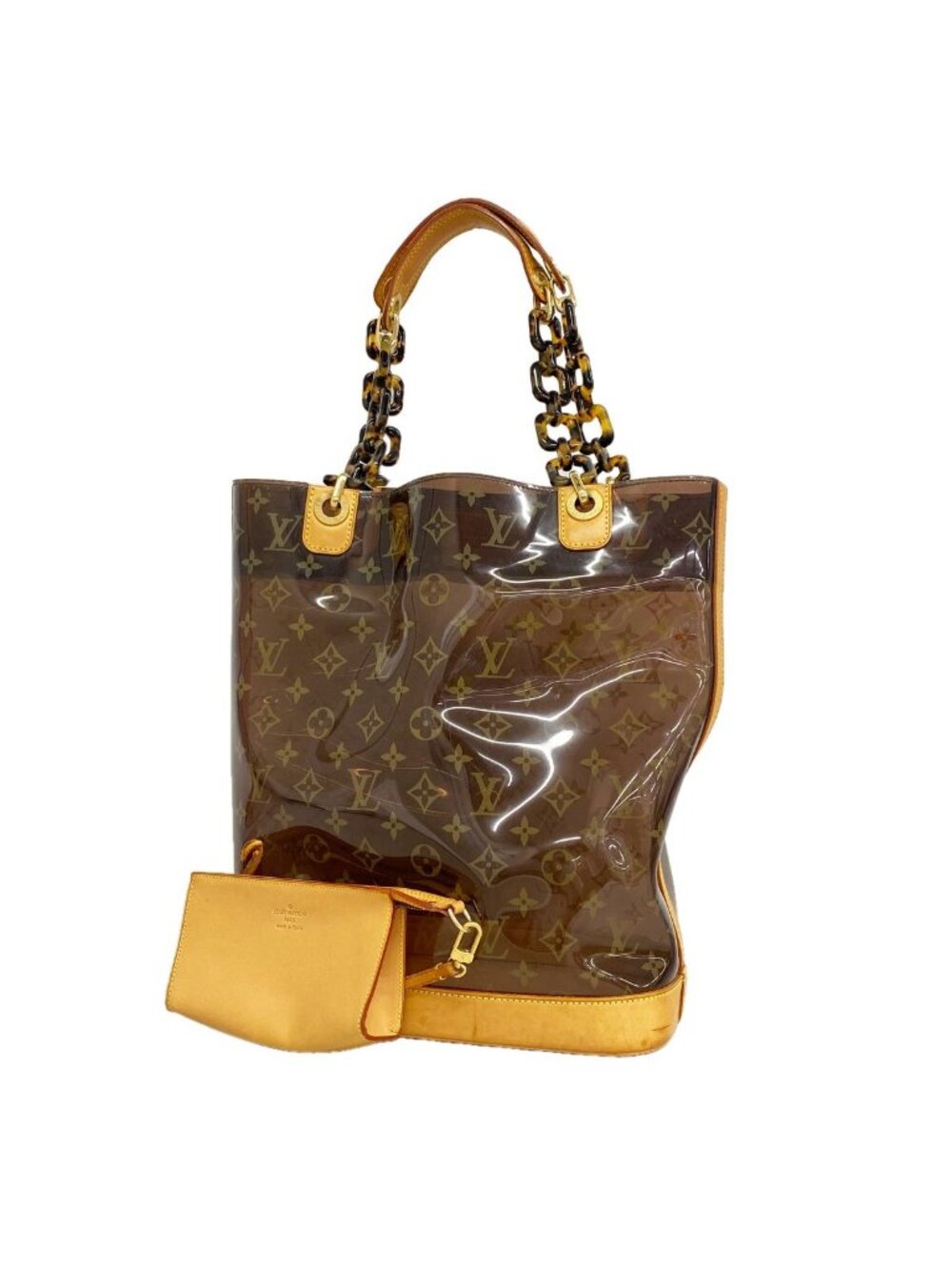 Louis Vuitton Tote Bag Monogram Vinyl Cover Amble MM Brown